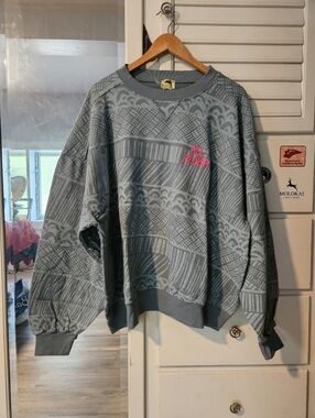 KEALOPIKO SWEATER - SIZE 2XL - HE HOOHENO UA PRINT - BLUE COLOR